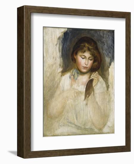 Head of Gabrielle, 1895-Pierre-Auguste Renoir-Framed Giclee Print