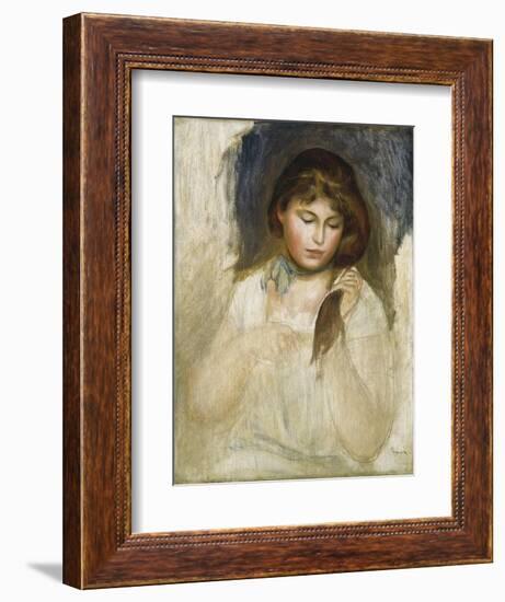 Head of Gabrielle, 1895-Pierre-Auguste Renoir-Framed Giclee Print