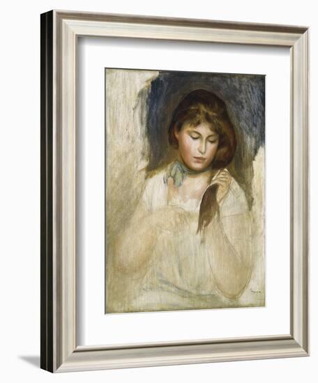 Head of Gabrielle, 1895-Pierre-Auguste Renoir-Framed Giclee Print