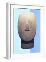 Head of Idol Sculpture, Greece, Cycladic Civilization, 3500-1050 Bc-null-Framed Giclee Print