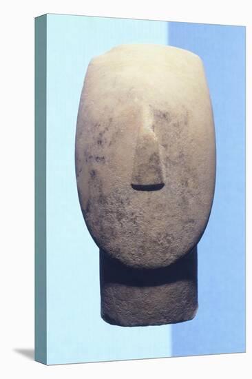 Head of Idol Sculpture, Greece, Cycladic Civilization, 3500-1050 Bc-null-Stretched Canvas