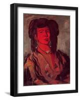 Head of Kate One Horn-George Catlin-Framed Giclee Print