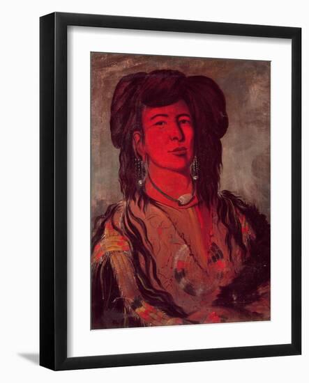 Head of Kate One Horn-George Catlin-Framed Giclee Print