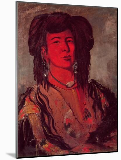 Head of Kate One Horn-George Catlin-Mounted Giclee Print