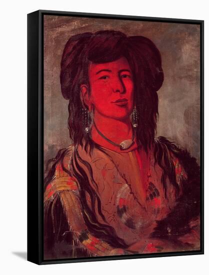 Head of Kate One Horn-George Catlin-Framed Stretched Canvas