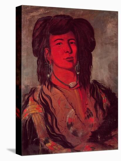 Head of Kate One Horn-George Catlin-Stretched Canvas