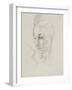 Head of Liberty (Graphite Pencil on Paper)-Eugene Delacroix-Framed Giclee Print