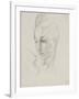 Head of Liberty (Graphite Pencil on Paper)-Eugene Delacroix-Framed Giclee Print