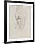 Head of Liberty (Graphite Pencil on Paper)-Eugene Delacroix-Framed Giclee Print