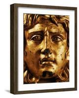 Head of Medusa, Gilded Bronze, 2nd - 3rd century, from Temple of Asclepius, Ulpia Traiana, Romania-null-Framed Photographic Print