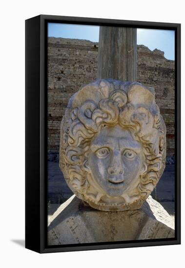 Head of Medusa in the Severan Forum of the Ancient Roman City of Leptis Magna, Libya-Vivienne Sharp-Framed Stretched Canvas