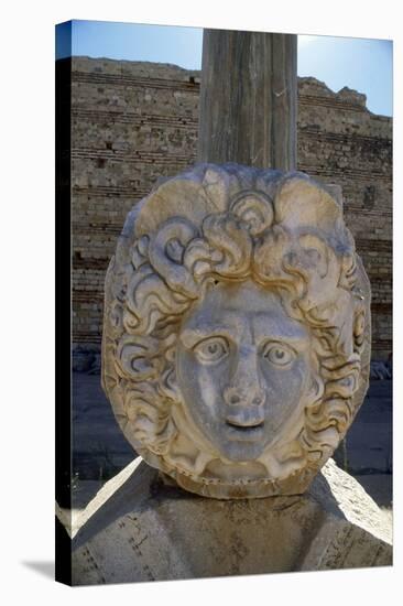 Head of Medusa in the Severan Forum of the Ancient Roman City of Leptis Magna, Libya-Vivienne Sharp-Stretched Canvas