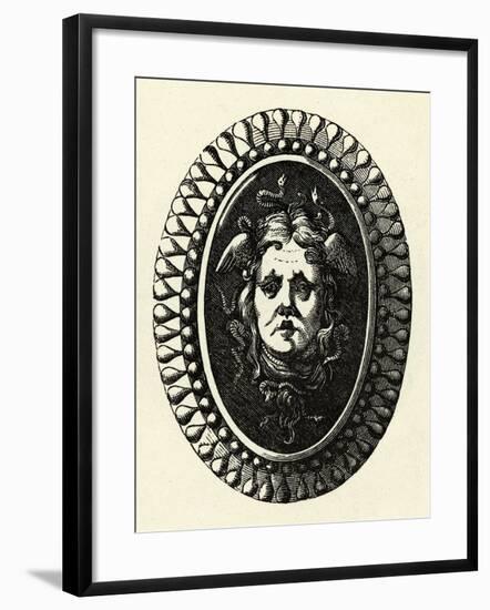 Head of Medusa on Shield-null-Framed Giclee Print