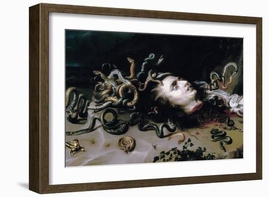 Head of Medusa-Peter Paul Rubens-Framed Art Print