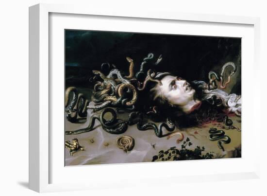 Head of Medusa-Peter Paul Rubens-Framed Art Print