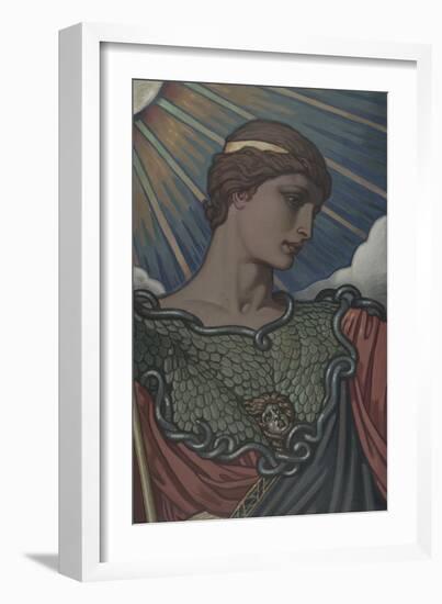 Head of Minerva, Study for the Jefferson Building, Library of Congress, c.1898-Elihu Vedder-Framed Art Print