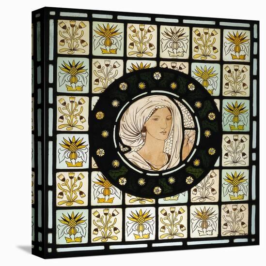 Head of Penelope on Stained Glass Window-Edward Burne-Jones-Stretched Canvas