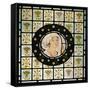 Head of Penelope on Stained Glass Window-Edward Burne-Jones-Framed Stretched Canvas