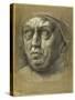 Head of Pope Leo X (Chalk on Paper)-Giulio Romano-Stretched Canvas