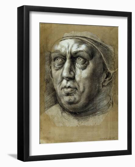 Head of Pope Leo X-Giulio Romano-Framed Giclee Print