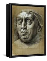 Head of Pope Leo X-Giulio Romano-Framed Stretched Canvas