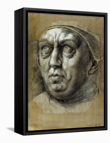 Head of Pope Leo X-Giulio Romano-Framed Stretched Canvas