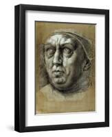 Head of Pope Leo X-Giulio Romano-Framed Giclee Print