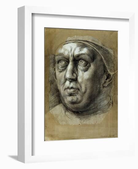 Head of Pope Leo X-Giulio Romano-Framed Giclee Print