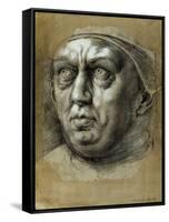 Head of Pope Leo X-Giulio Romano-Framed Stretched Canvas