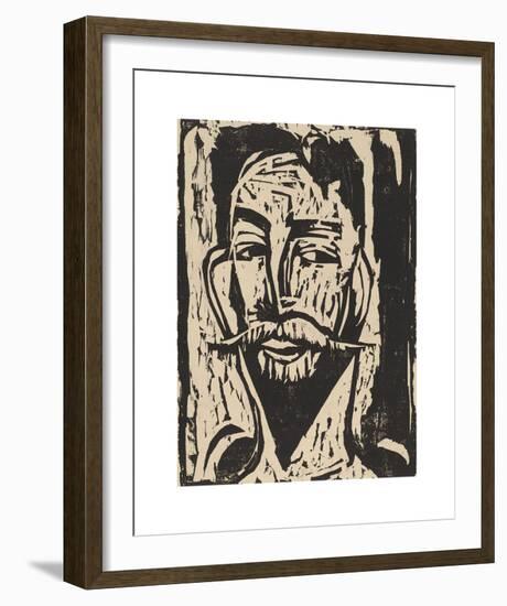 Head of Prof. Dr. Graef-Ernst Ludwig Kirchner-Framed Premium Giclee Print