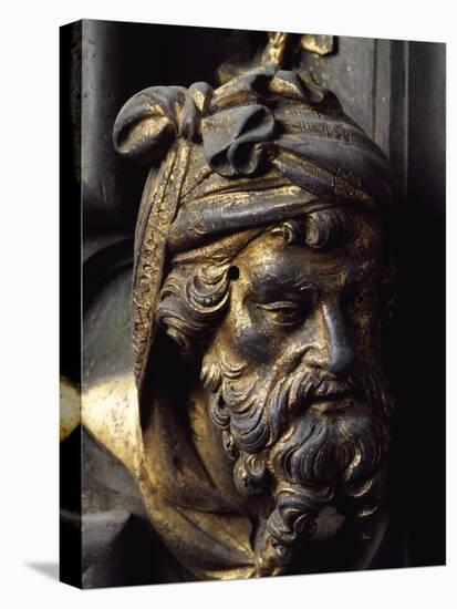 Head of Prophet, Bronze Panel-Lorenzo Ghiberti-Stretched Canvas