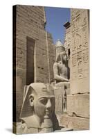 Head of Ramses Ii in Foreground and Colosssus of Ramses Ii Behind-Richard Maschmeyer-Stretched Canvas