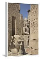 Head of Ramses Ii in Foreground and Colosssus of Ramses Ii Behind-Richard Maschmeyer-Framed Photographic Print