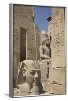 Head of Ramses Ii in Foreground and Colosssus of Ramses Ii Behind-Richard Maschmeyer-Framed Photographic Print