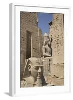 Head of Ramses Ii in Foreground and Colosssus of Ramses Ii Behind-Richard Maschmeyer-Framed Photographic Print