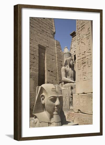 Head of Ramses Ii in Foreground and Colosssus of Ramses Ii Behind-Richard Maschmeyer-Framed Photographic Print