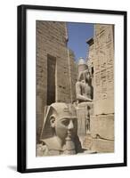 Head of Ramses Ii in Foreground and Colosssus of Ramses Ii Behind-Richard Maschmeyer-Framed Photographic Print