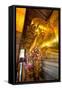 Head of Reclining Buddha, Wat Pho, Bangkok, Thailand, Southeast Asia, Asia-Lee Frost-Framed Stretched Canvas