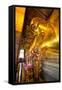 Head of Reclining Buddha, Wat Pho, Bangkok, Thailand, Southeast Asia, Asia-Lee Frost-Framed Stretched Canvas