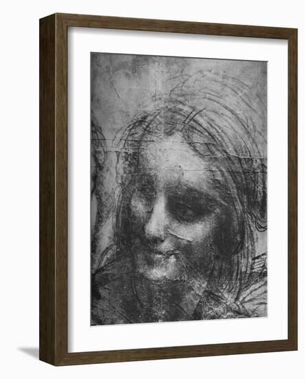 'Head of St. Anne - Virgin and Child with St. Anne and Infant St. John', c1480 (1945)-Leonardo Da Vinci-Framed Giclee Print