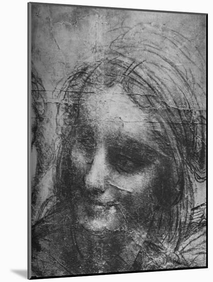 'Head of St. Anne - Virgin and Child with St. Anne and Infant St. John', c1480 (1945)-Leonardo Da Vinci-Mounted Giclee Print