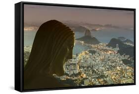 Head of Statue of Christ the Redeemer, Corcovado, Rio De Janeiro, Brazil, South America-Angelo-Framed Stretched Canvas
