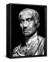 Head of Statue of Julius Caesar, Roman General and Statesman-null-Framed Stretched Canvas