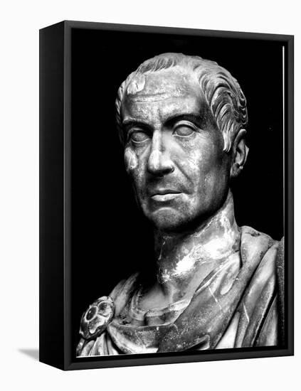 Head of Statue of Julius Caesar, Roman General and Statesman-null-Framed Stretched Canvas