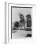 Head of Statue of Liberty in Paris Park Photograph - Paris, France-Lantern Press-Framed Art Print