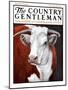 "Head of Steer," Country Gentleman Cover, September 22, 1923-Charles Bull-Mounted Giclee Print
