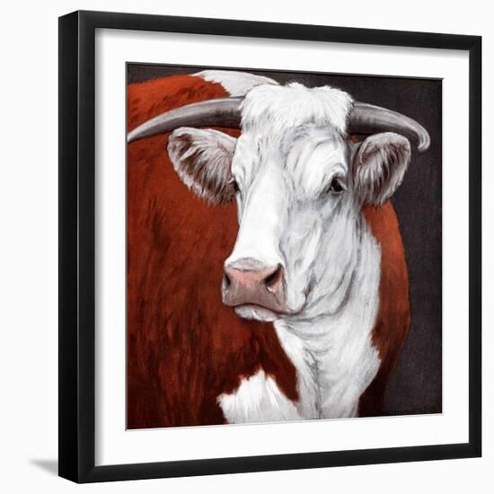 "Head of Steer,"September 22, 1923-Charles Bull-Framed Giclee Print