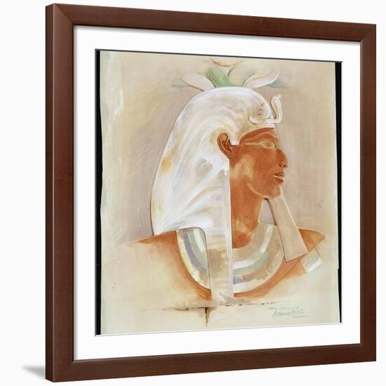 Head of the Ancient Egyptian Queen Makare Hatshepsut, (c early 20th century)-Howard Carter-Framed Giclee Print