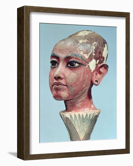 Head of the Child King Tutankhamun (circa 1370-52 BC) Emerging from a Lotus Flower-null-Framed Giclee Print