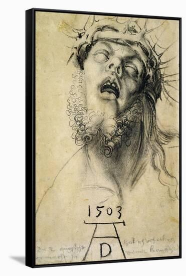 Head of the Dead Christ, 1503. Dramatic drawing of the dead Christ.-Albrecht Dürer-Framed Stretched Canvas